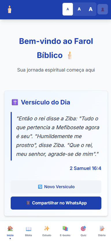 Aplicativo Farol Bíblico em dispositivo móvel